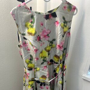 Liz Claiborne sleeveless watercolor fit & flare dress (size 16)